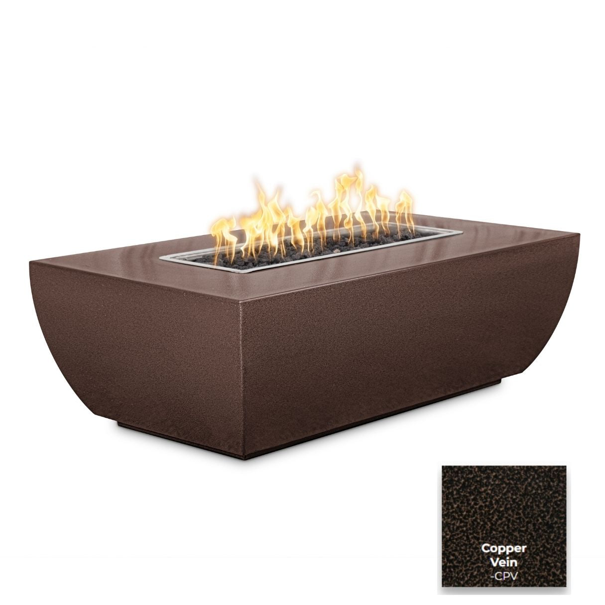 Avalon Linear Metal Fire Pit - 15" Tall by The Outdoor Plus - Free Cover Included