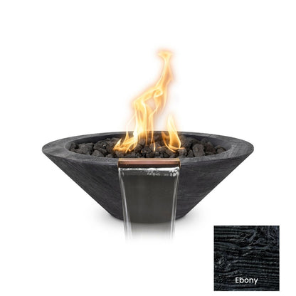 Cazo Wood Grain Concrete Fire & Water Bowl by The Outdoor Plus - Free Cover Included