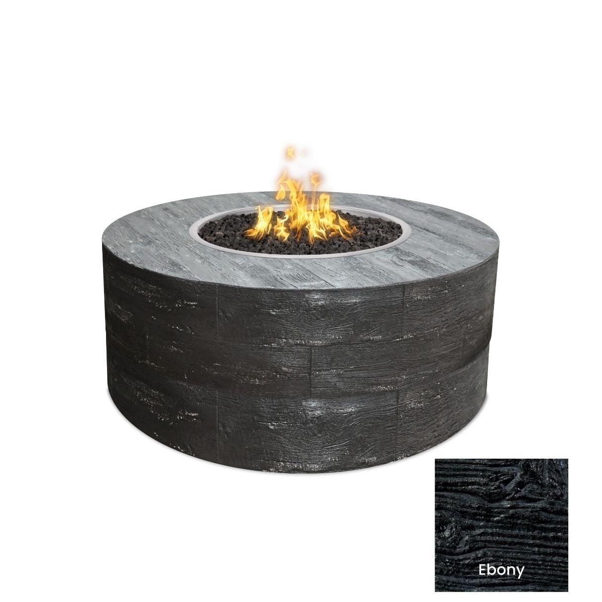 Sequoia Wood Grain Concrete Fire Pit by The Outdoor Plus - Free Cover Included