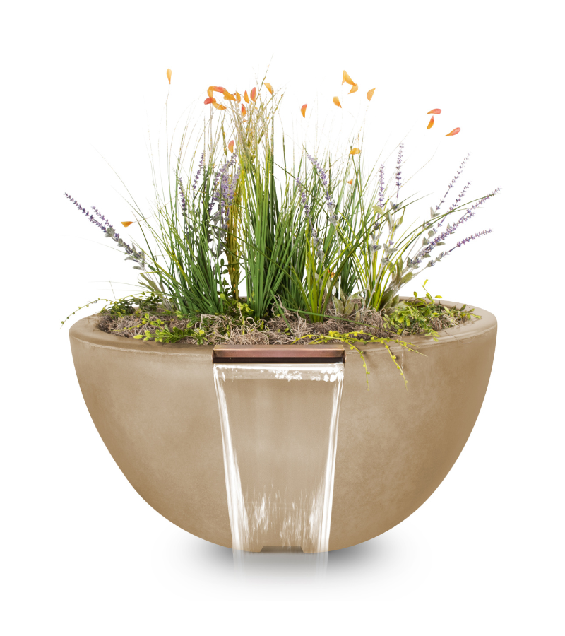 The Outdoor Plus Luna Concrete Planter & Water Bowl