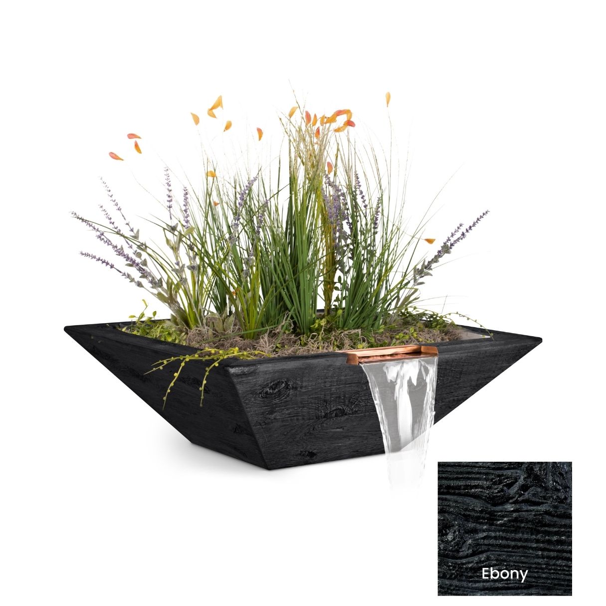 Maya Wood Grain Concrete Planter & Water Bowl by The Outdoor Plus