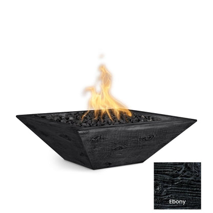 Maya Wood Grain Concrete Fire Bowl by The Outdoor Plus - Free Cover Included