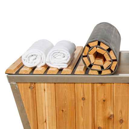 Knotty Cedar Roll Up Cover - Tub