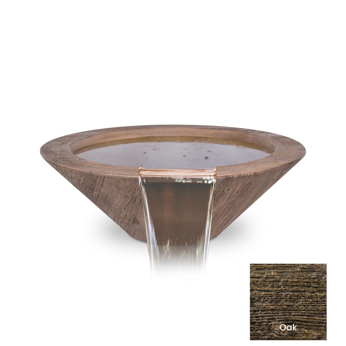 Cazo Wood Grain Concrete Water Bowl by The Outdoor Plus - Free Cover Included