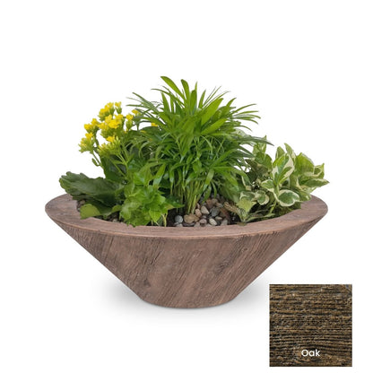 Cazo Wood Grain Concrete Planter Bowl by The Outdoor Plus - Free Cover Included