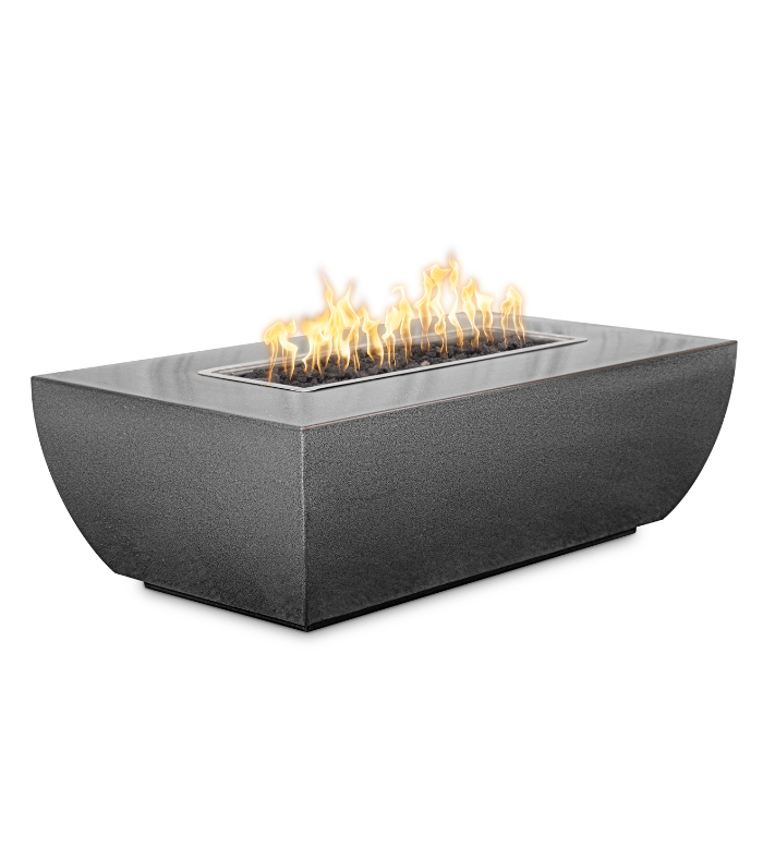 The Outdoor Plus Avalon Linear Metal Fire Pit - 15" Tall + Free Cover