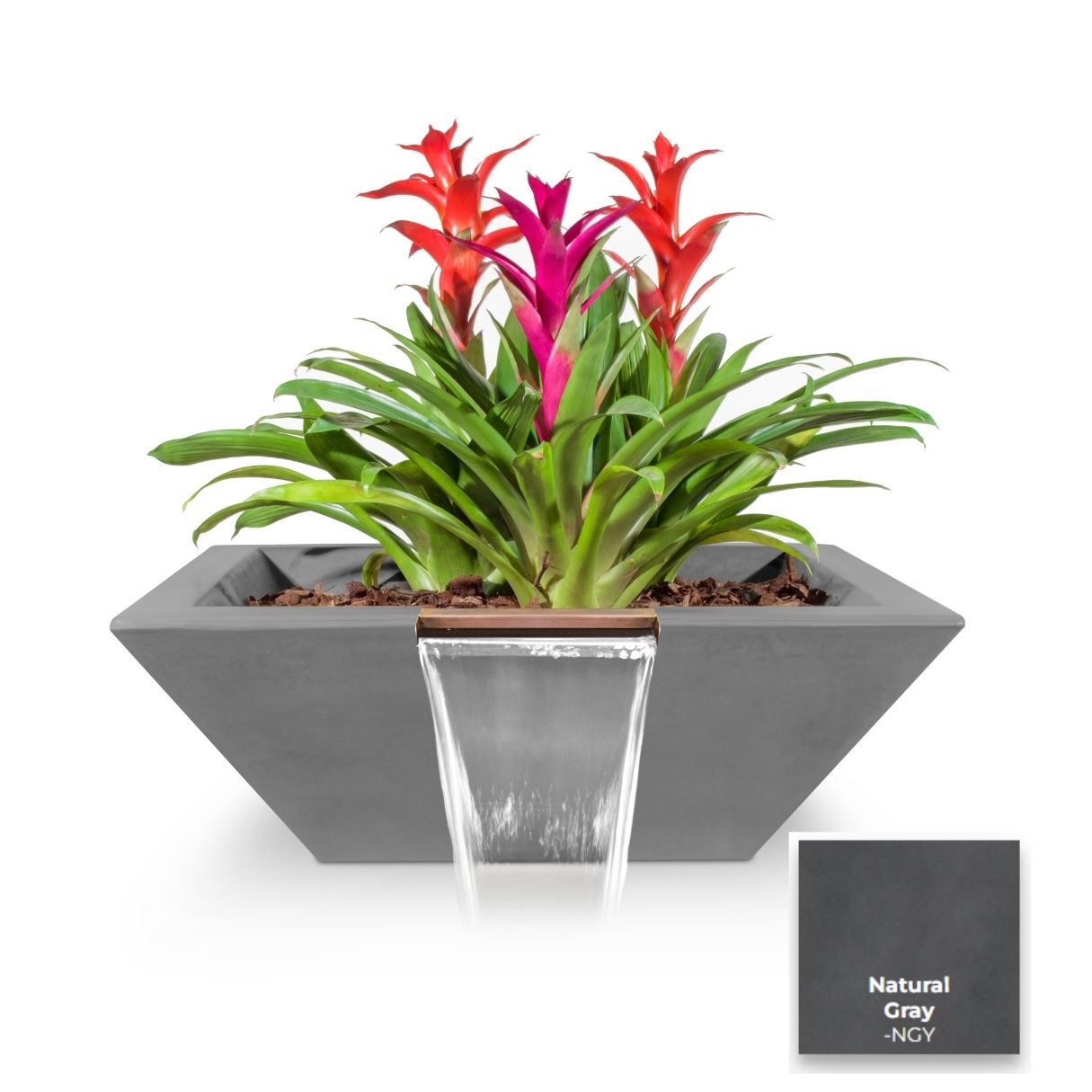 Maya Concrete Planter Bowl with Water by The Outdoor Plus