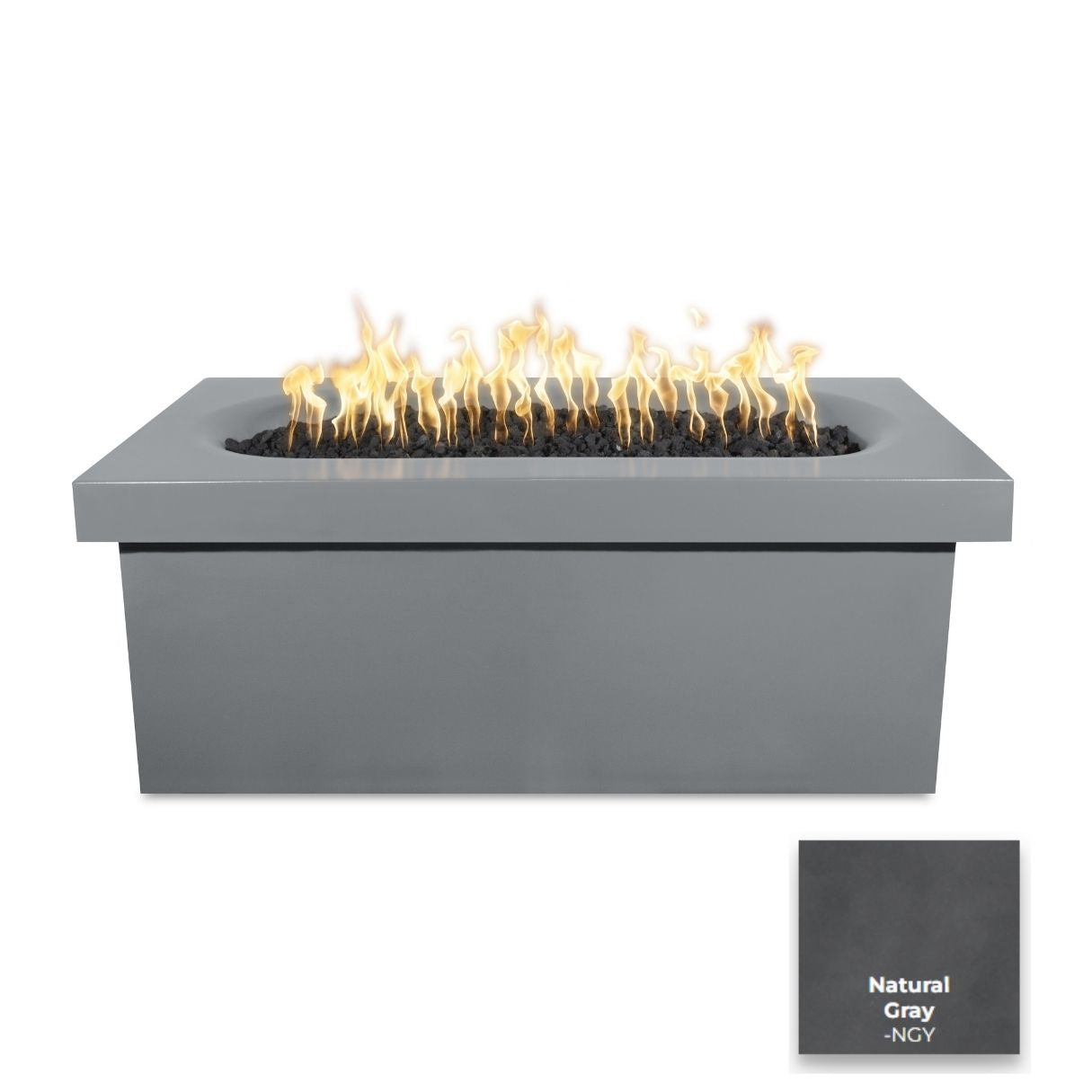 Ramona Rectangular Concrete Fire Table by The Outdoor Plus - Free Cover Included