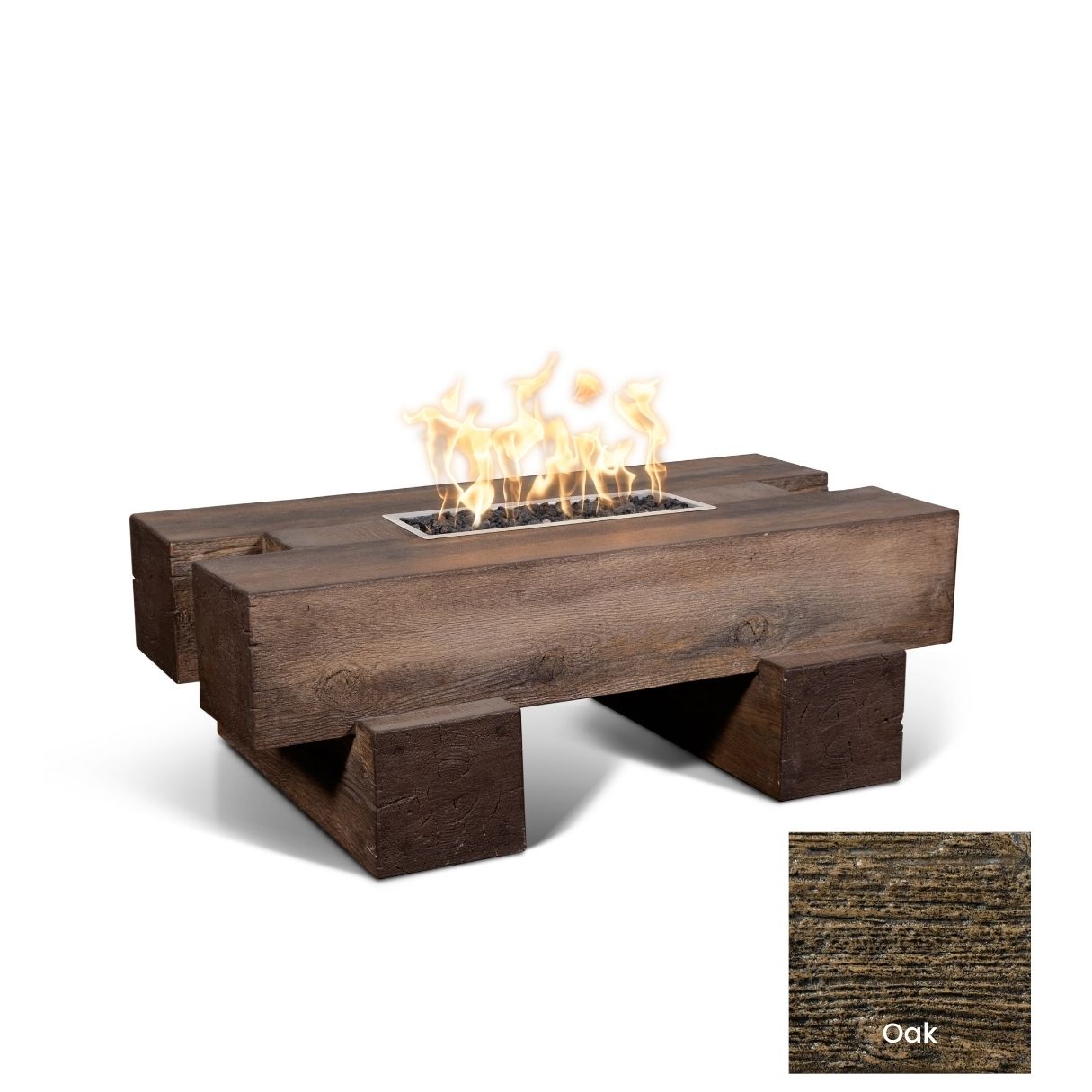 Palo Wood Grain Concrete Fire Pit by The Outdoor Plus - Free Cover Included