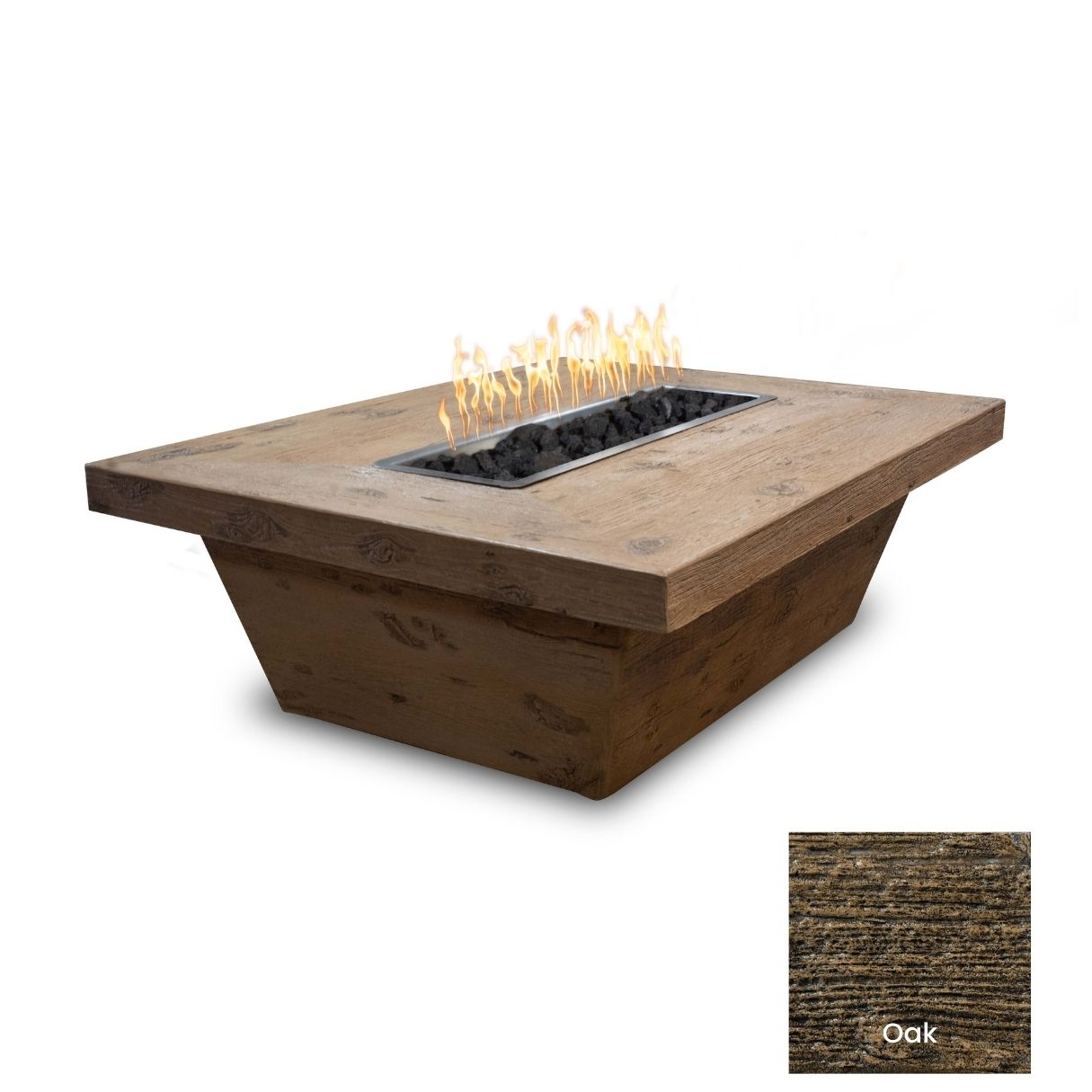 Carson Wood Grain Concrete Fire Pit by The Outdoor Plus - Free Cover Included