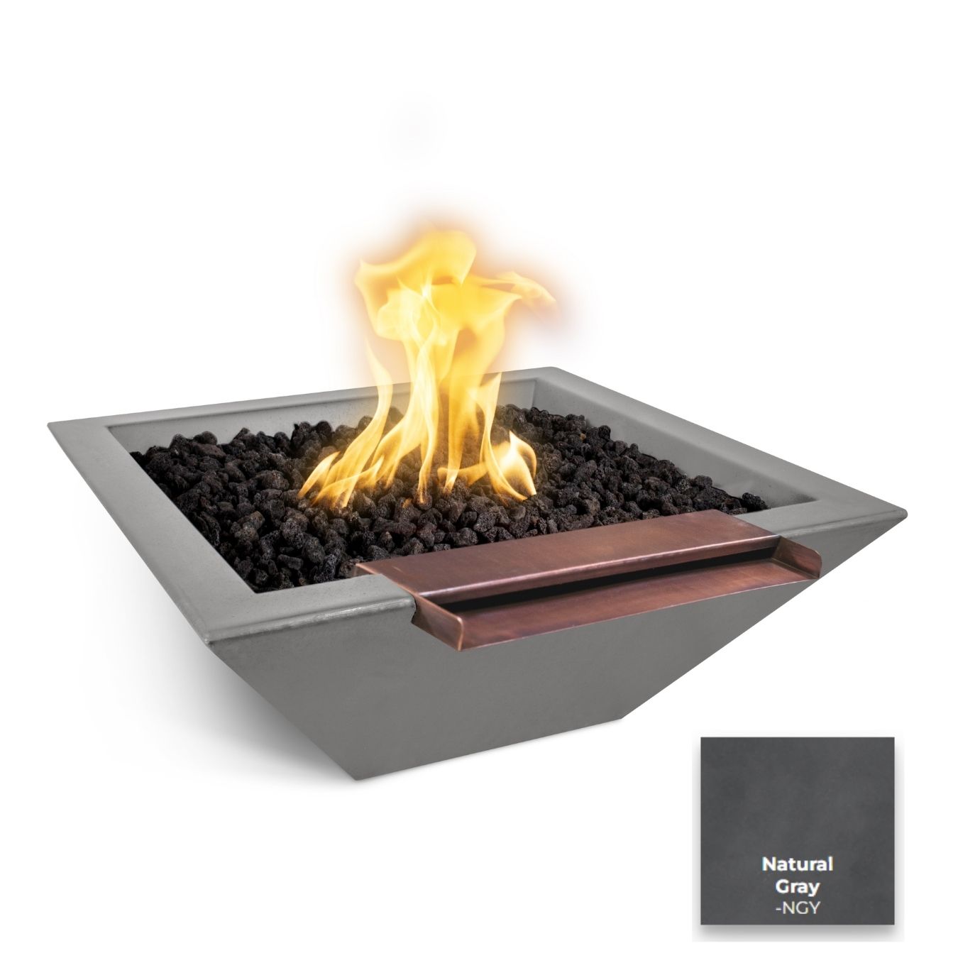 Maya Concrete Fire & Water Bowl - Wide Spill by The Outdoor Plus - Free Cover Included