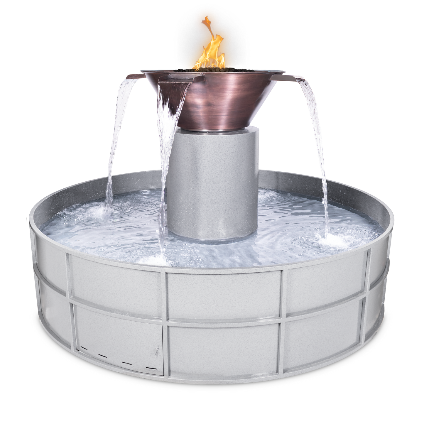 Olympian Round 4-Way Copper Fire & Water Bowl by The Outdoor Plus - Free Cover Included