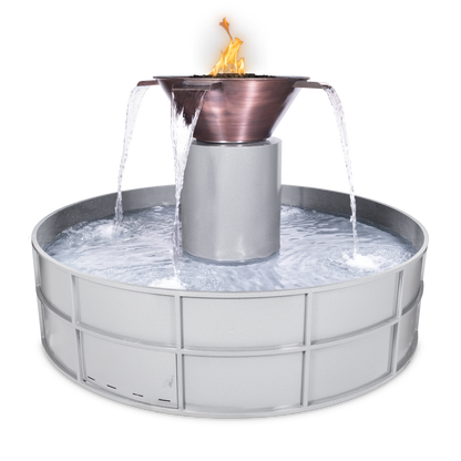 Olympian Round 4-Way Copper Fire & Water Bowl by The Outdoor Plus - Free Cover Included