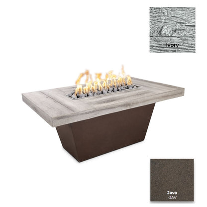 Tacoma Wood Grain Concrete and Steel Fire Table by The Outdoor Plus - Free Cover Included