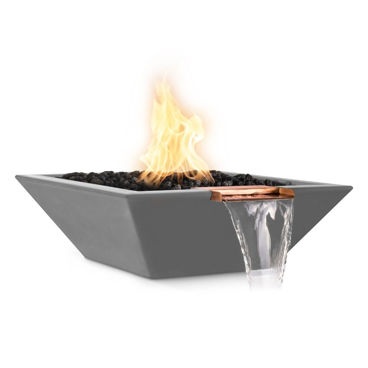 Maya Concrete Fire & Water Bowl by The Outdoor Plus - Free Cover Included