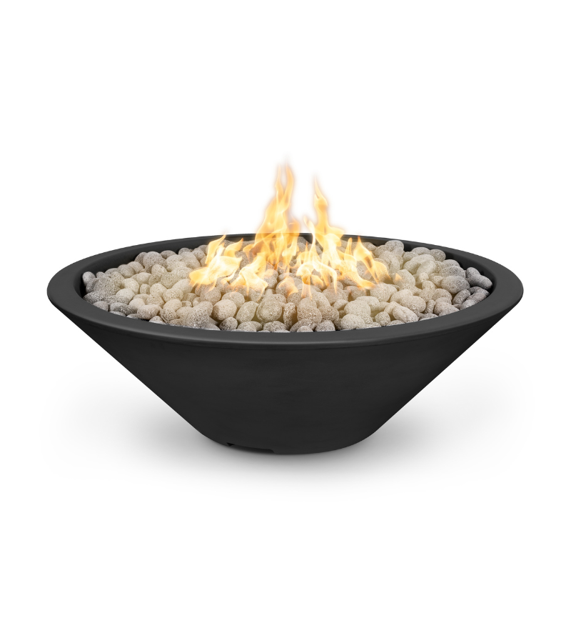 The Outdoor Plus Cazo Concrete Fire Pit - Narrow Ledge - Free Cover