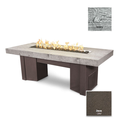 Alameda Wood Grain Concrete and Steel Fire Table by The Outdoor Plus - Free Cover Included