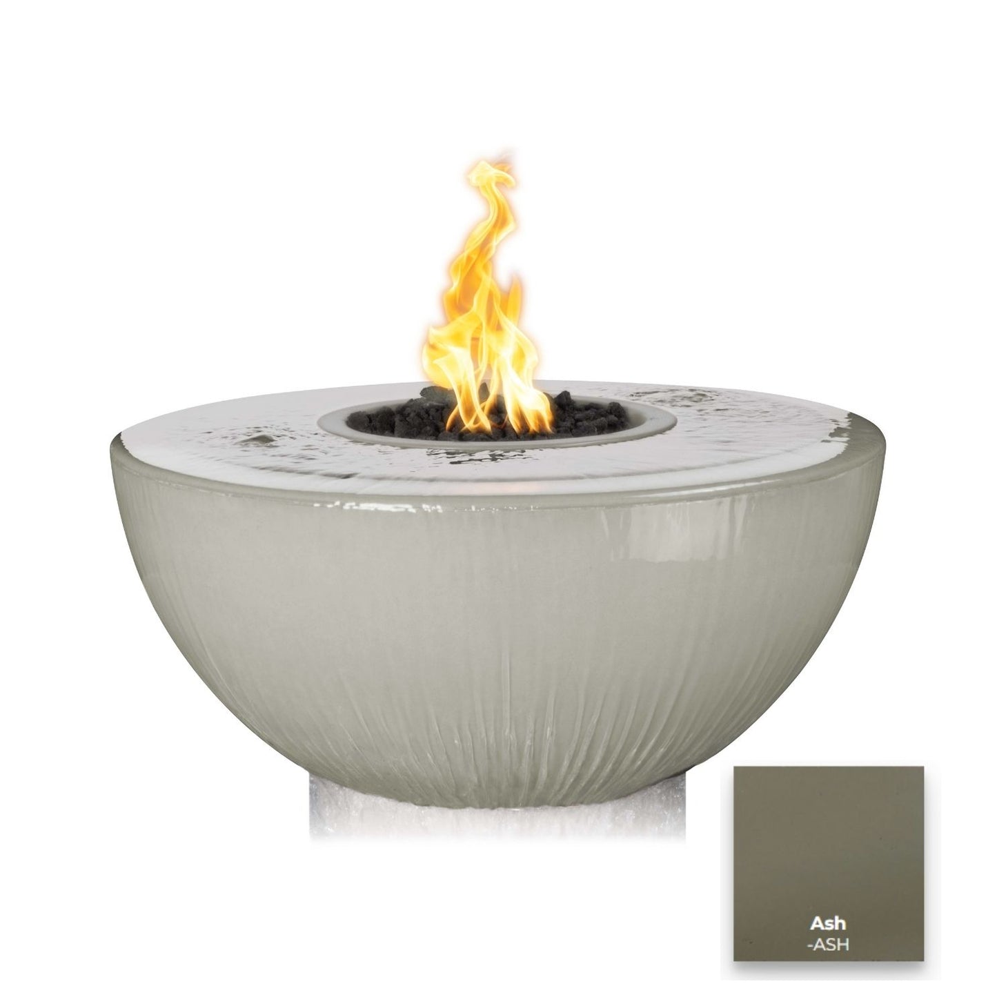 38" Sedona 360° Spill Concrete Fire & Water Bowl by The Outdoor Plus - Free Cover Included