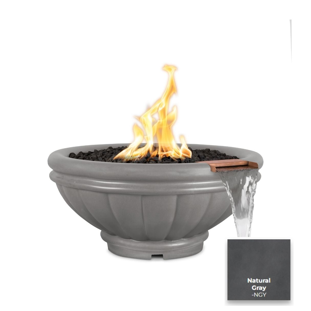 Roma Concrete Fire & Water Bowl by The Outdoor Plus - Free Cover Included