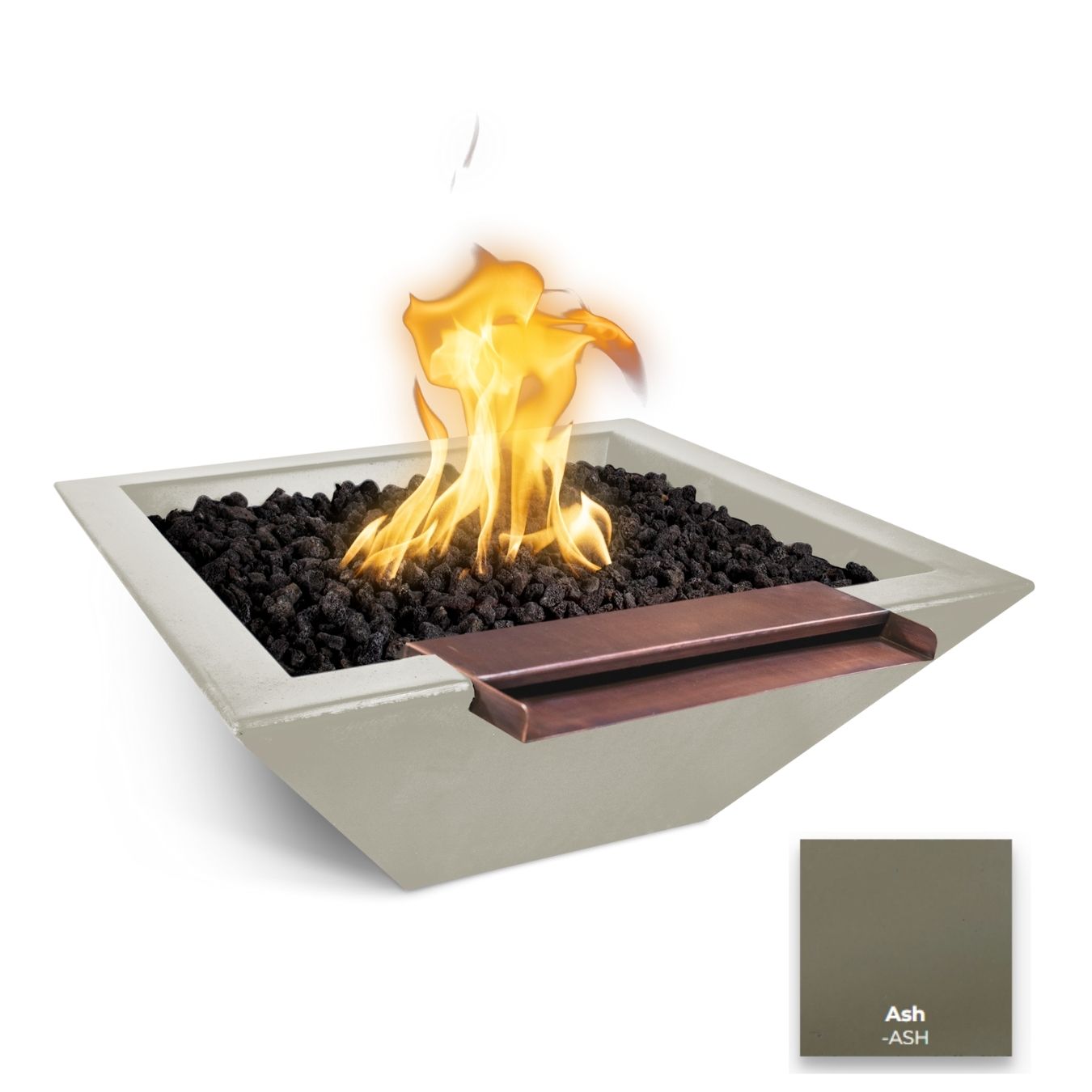 Maya Concrete Fire & Water Bowl - Wide Spill by The Outdoor Plus - Free Cover Included