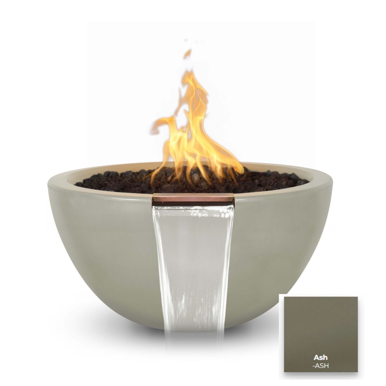 Luna Concrete Fire & Water Bowl by The Outdoor Plus - Free Cover Included