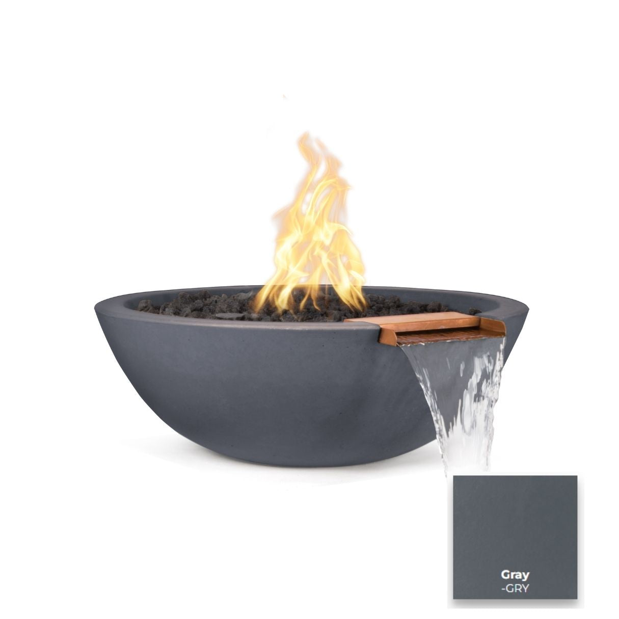 Sedona Concrete Fire & Water Bowl by The Outdoor Plus - Free Cover Included