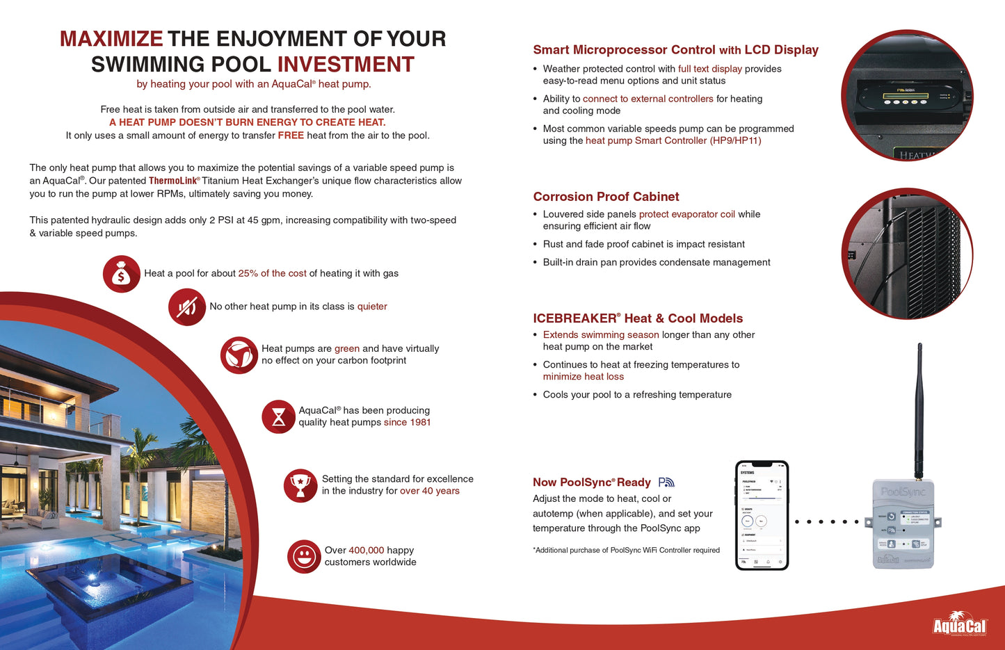 AquaCal HeatWave SuperQuiet® SQ225 Pool Heat Pump