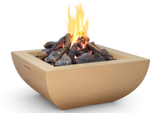 American Fyre Designs Bordeaux Square Fire Bowl with Electric Ignition + Free Cover