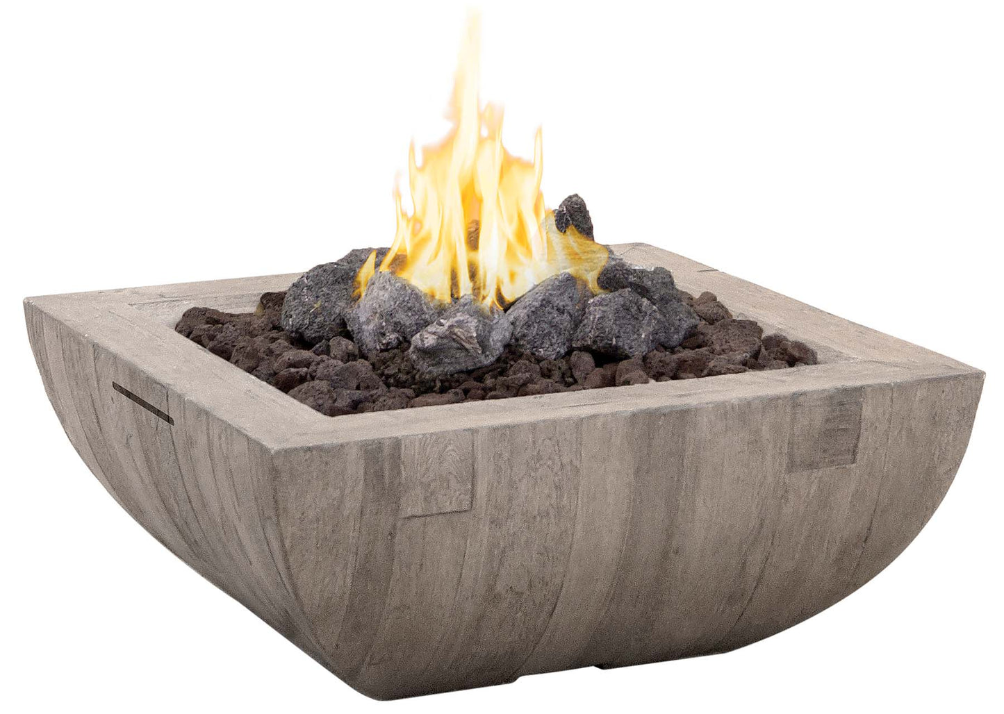 American Fyre Designs Reclaimed Wood Bordeaux Square Fire Bowl + Free Cover