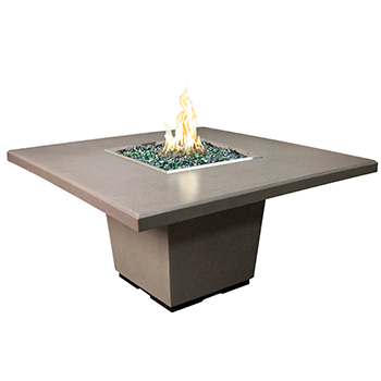 American Fyre Designs Cosmopolitan Square Dining Firetable with Electronic Ignition + Free Cover