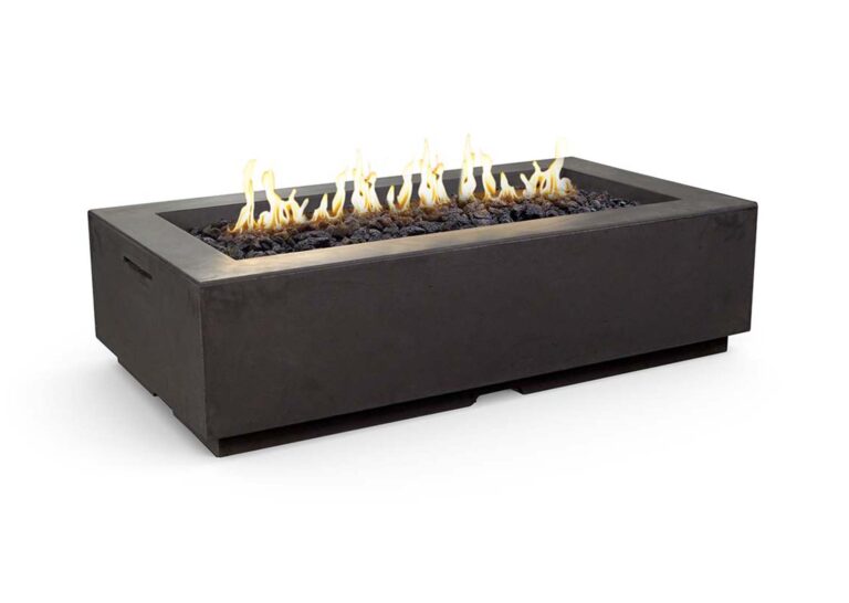 American Fyre Designs Louvre Rectangle Fire Pit with Electronic Ignition + Free Cover
