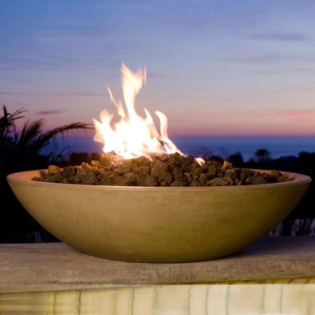 American Fyre Designs 32" Marseille Fire Bowl with Water Spout + Free Cover