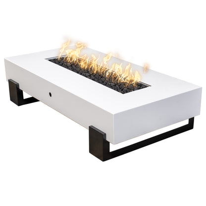 The Outdoor Plus Baja Black & White Powder Coat Fire Pit + Free Cover