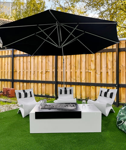 The Outdoor Plus Moonstone Fire Pit  / Black & White Collection + Free Cover