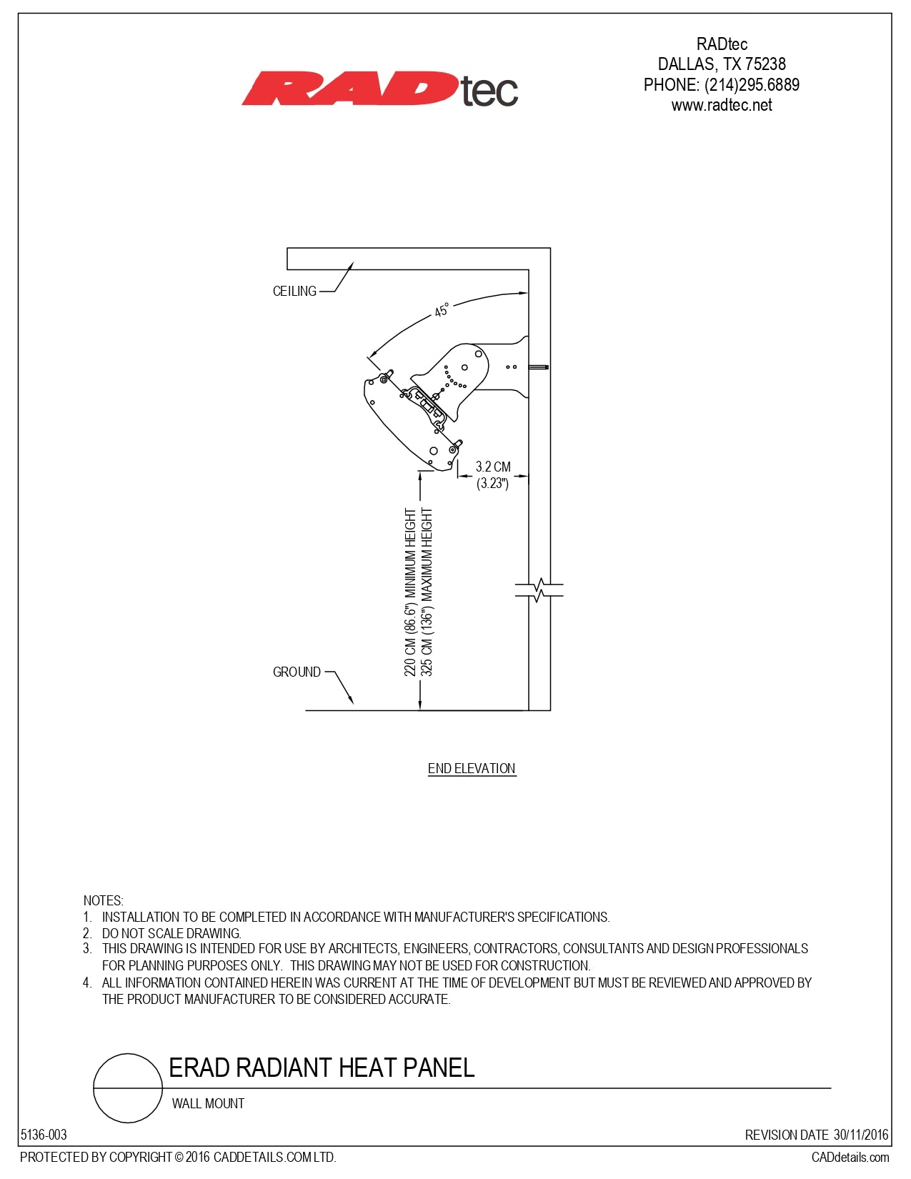 Zero Light Electric Patio Heater (3200W/220V)