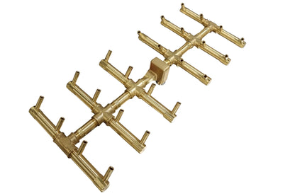 Warming Trends Double Tree-Style Crossfire Brass Fire Pit Burner - 240K BTU 23.25" x 11.25"