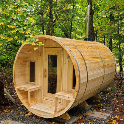 Dundalk Leisurecraft Tranquility Barrel Sauna (up to 8 people) - Wood Burning