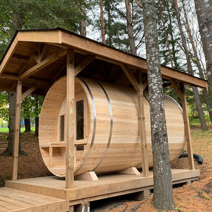 Dundalk Leisurecraft Tranquility Barrel Sauna (up to 8 people) - Wood Burning