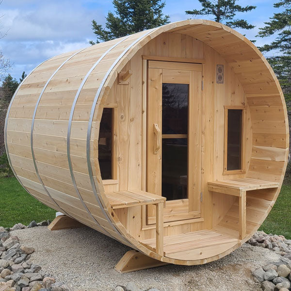 Dundalk Leisurecraft Tranquility Barrel Sauna (up to 8 people) - Wood Burning