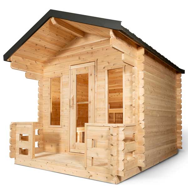 Dundalk Leisurecraft Georgian Cabin Sauna w/ Porch (2-6 people) - Wood Burning