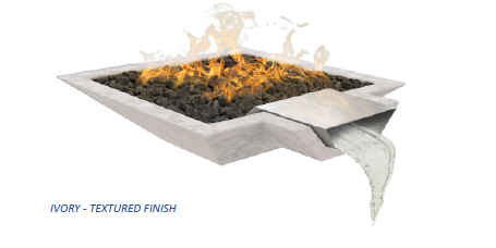 Oblique Scupper Fire & Water Bowl with Electronic Ignition GFRC - Free Cover