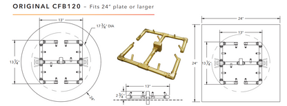 Warming Trends Original Crossfire Brass Fire Pit Burner - 120K BTU 13" x 13"