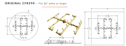 Warming Trends Original Crossfire Brass Fire Pit Burner - 290K BTU 21.5" x 21.5"