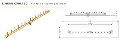 Warming Trends Linear Crossfire Brass Fire Pit Burner - 150K BTU 30”