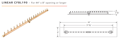 Warming Trends Linear Crossfire Brass Fire Pit Burner - 190K BTU 38”