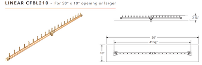 Warming Trends Linear Crossfire Brass Fire Pit Burner - 210K BTU 42”