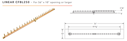 Warming Trends Linear Crossfire Brass Fire Pit Burner - 250K BTU 50”