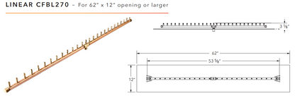 Warming Trends Linear Crossfire Brass Fire Pit Burner - 270K BTU 54”