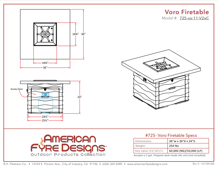 American Fyre Designs Voro Firetable + Free Cover