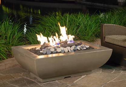 American Fyre Designs Bordeaux Rectangle Fire Bowl with Electronic Ignition + Free Cover